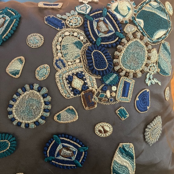 $1200 Missoni Silk Embroidered Throw Pillow 16 Inch Patin Cushion 16x16 - Picture 12 of 13